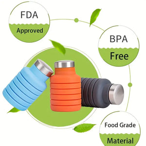 BPA FREE Food-Grade Silicone Collapsible Water Bottle