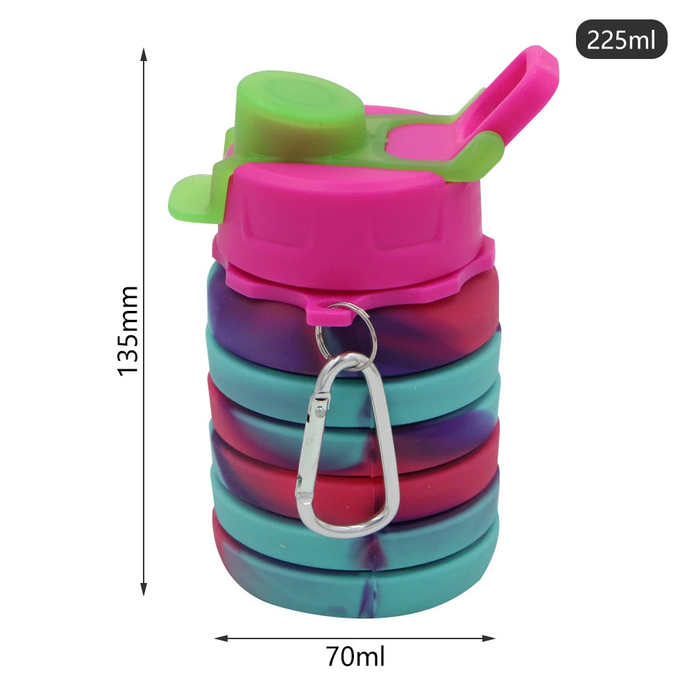 Foldable water bottle in BPA FREE food-grade silicone