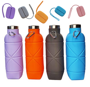 BPA free food grade silicone collapsible water bottle, eco friendly is ideal for sports, hiking, travel, office, school and camping...